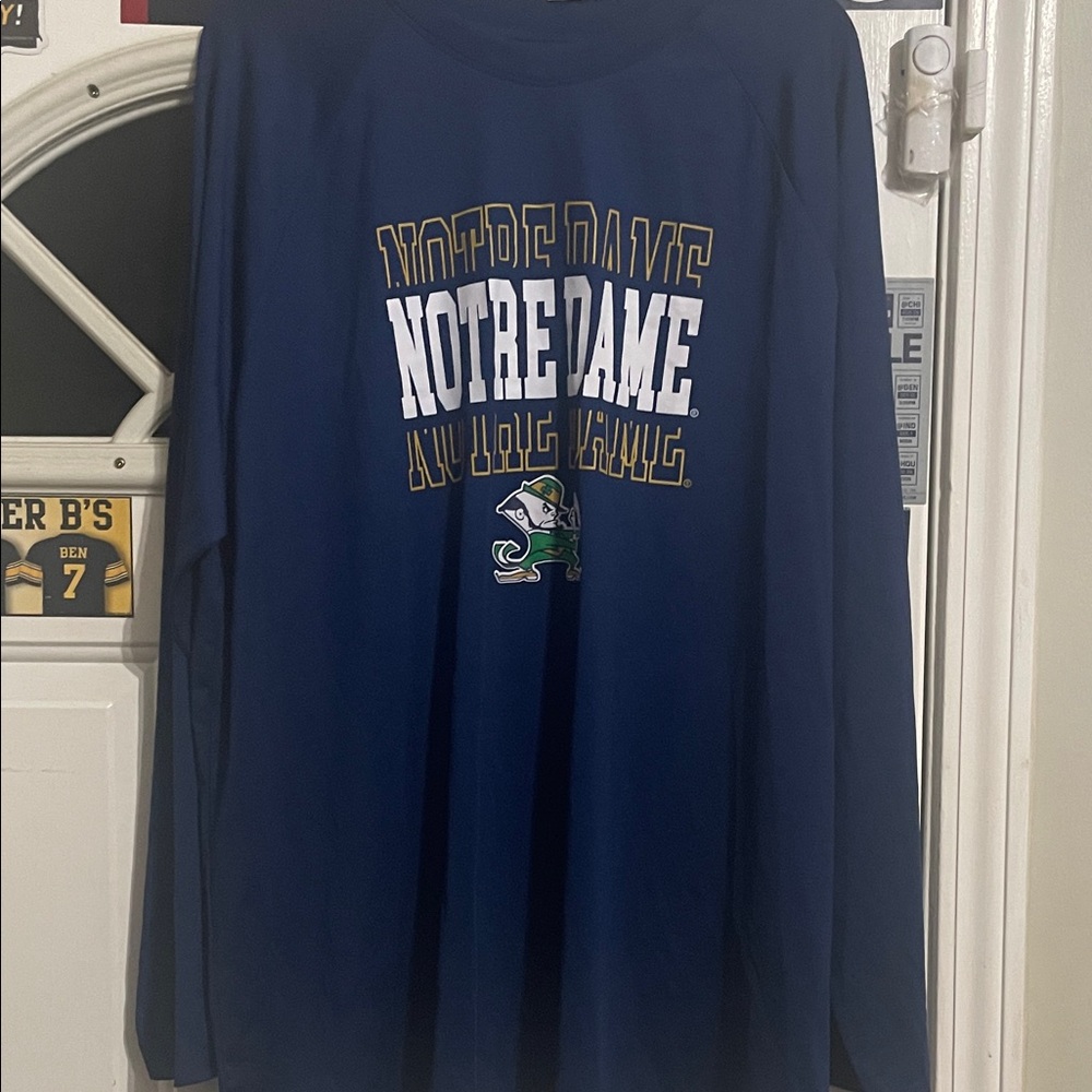 Notre Dame Blue Long Sleeve Shirt. NWOT